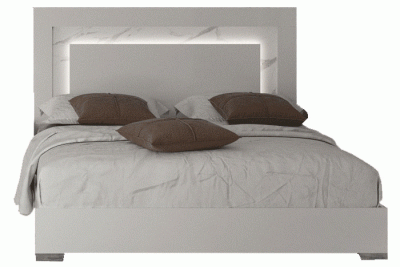 Carrara King size Bed White w/Light