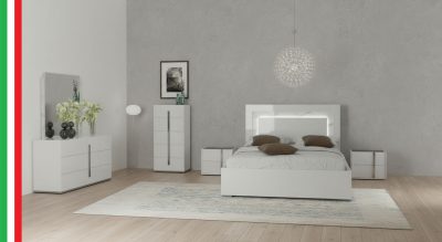 Carrara Bed with Bianca Marble Nightstands