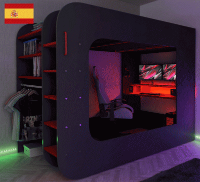 Gamer-Bed-Red-Black