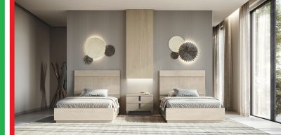 Bedroom Furniture Twin Size Kids Bedrooms Kroma Sand Birch 48" Bedroom Set