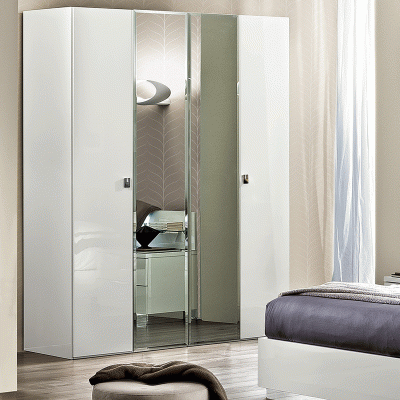 Onda 4 Door Wardrobe White