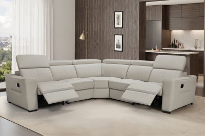 Reclining and Sliding Seats Sets 6021 Grey Sectional w/ manual recliners