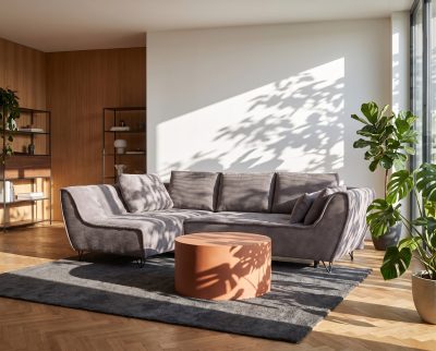 Living Room Furniture Sectionals Cocoli Sectional w/ bed Dark taupe