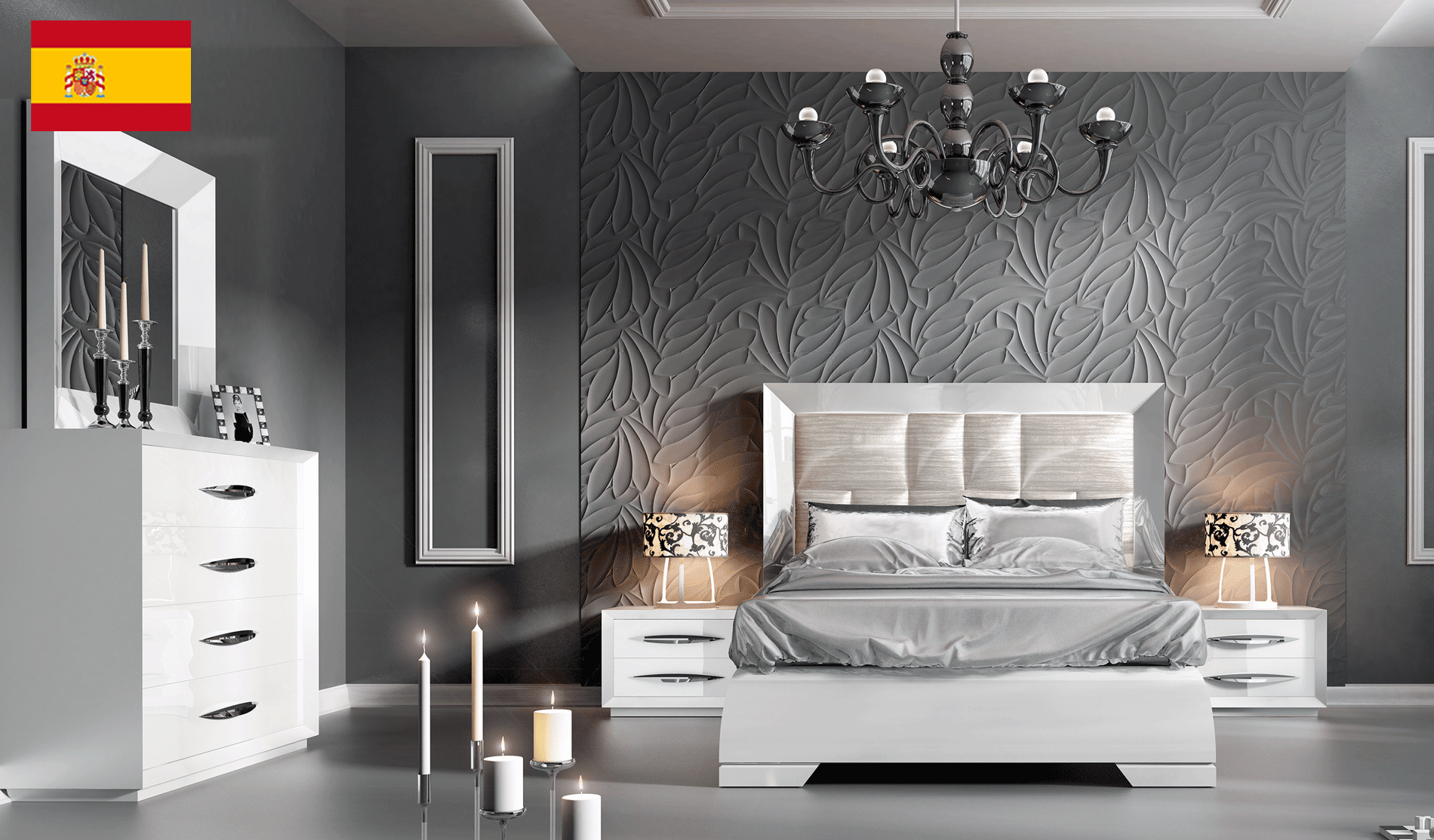Bedroom Furniture Modern Bedrooms QS and KS Carmen Bedroom White