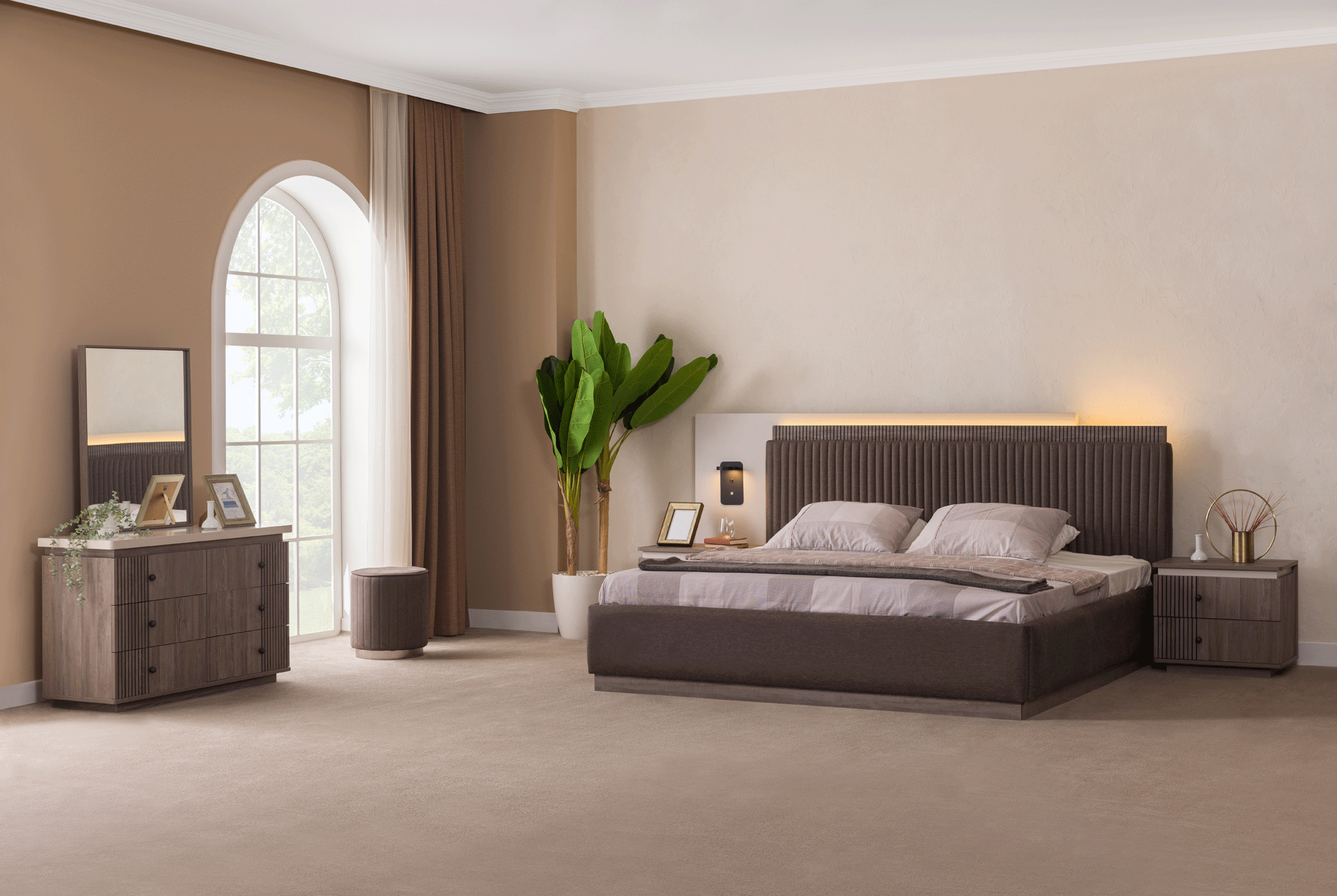 Bedroom Furniture Modern Bedrooms QS and KS Elvis QS Bedroom w/ Storage - SOLD AS COMPLETE BEDGROUP ONLY