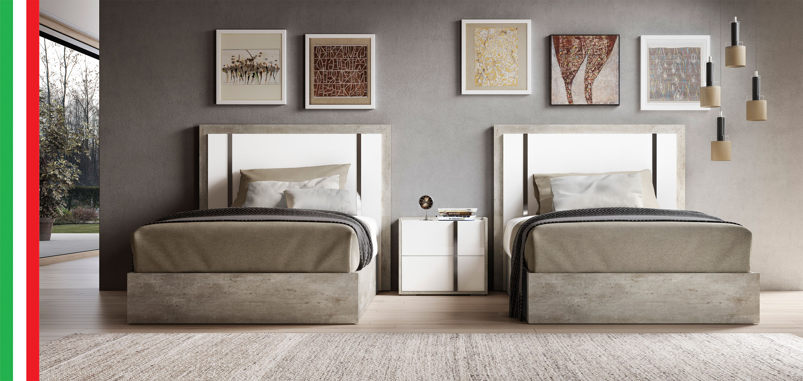 Bedroom Furniture Twin Size Kids Bedrooms Treviso 48" Bed with Frames