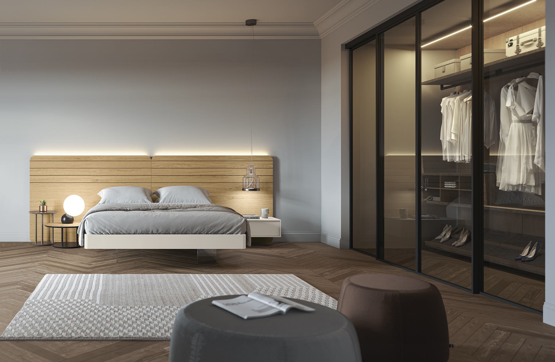 Bedroom Furniture Modern Bedrooms QS and KS Chic 001