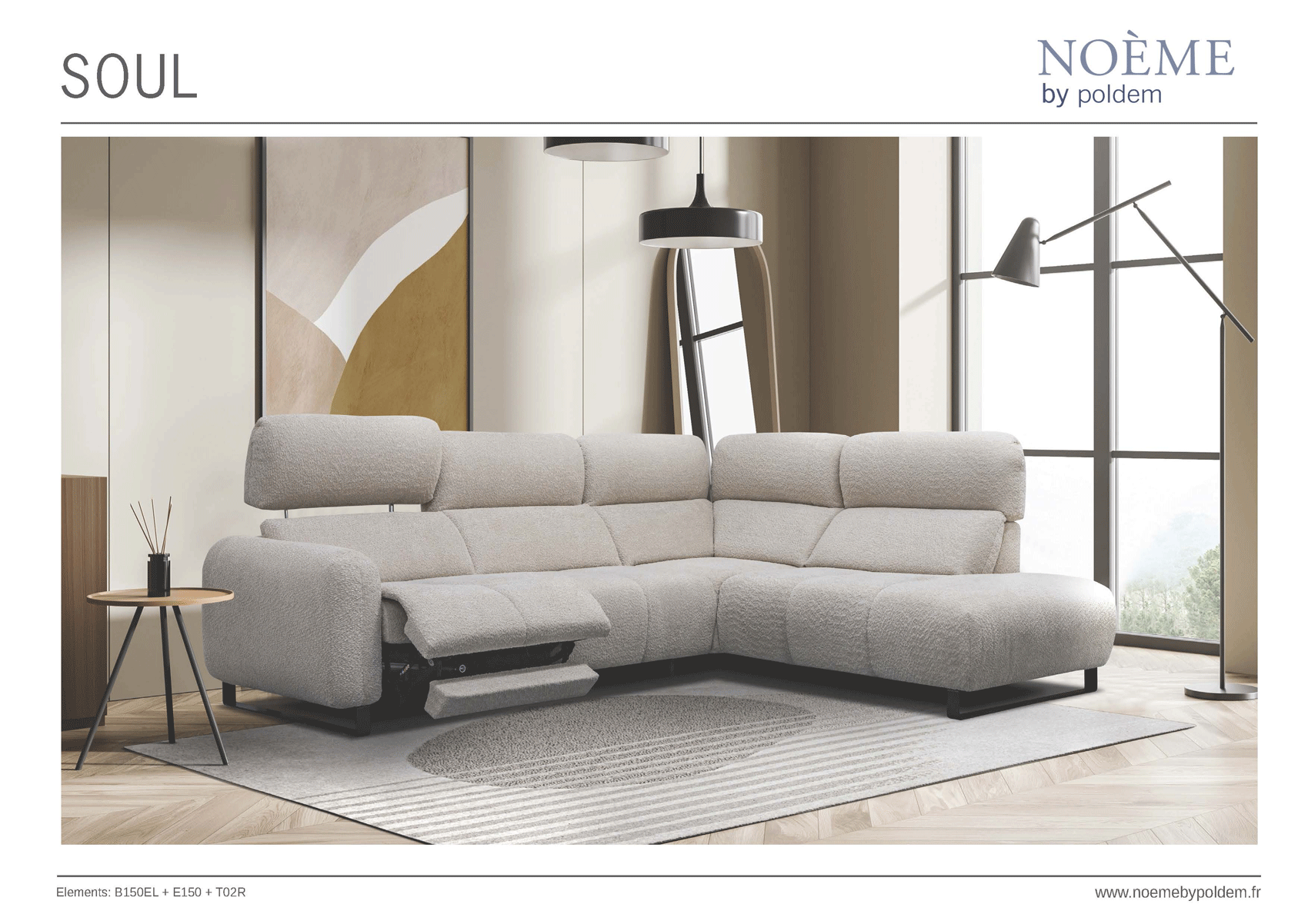 Living Room Furniture Sectionals Soul Sectional w/Recliner