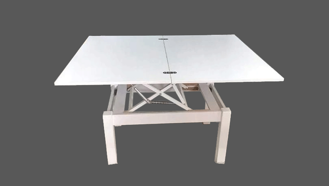 Living Room Furniture Coffee and End Tables Cosmos Rectangular Transformer Table WHITE