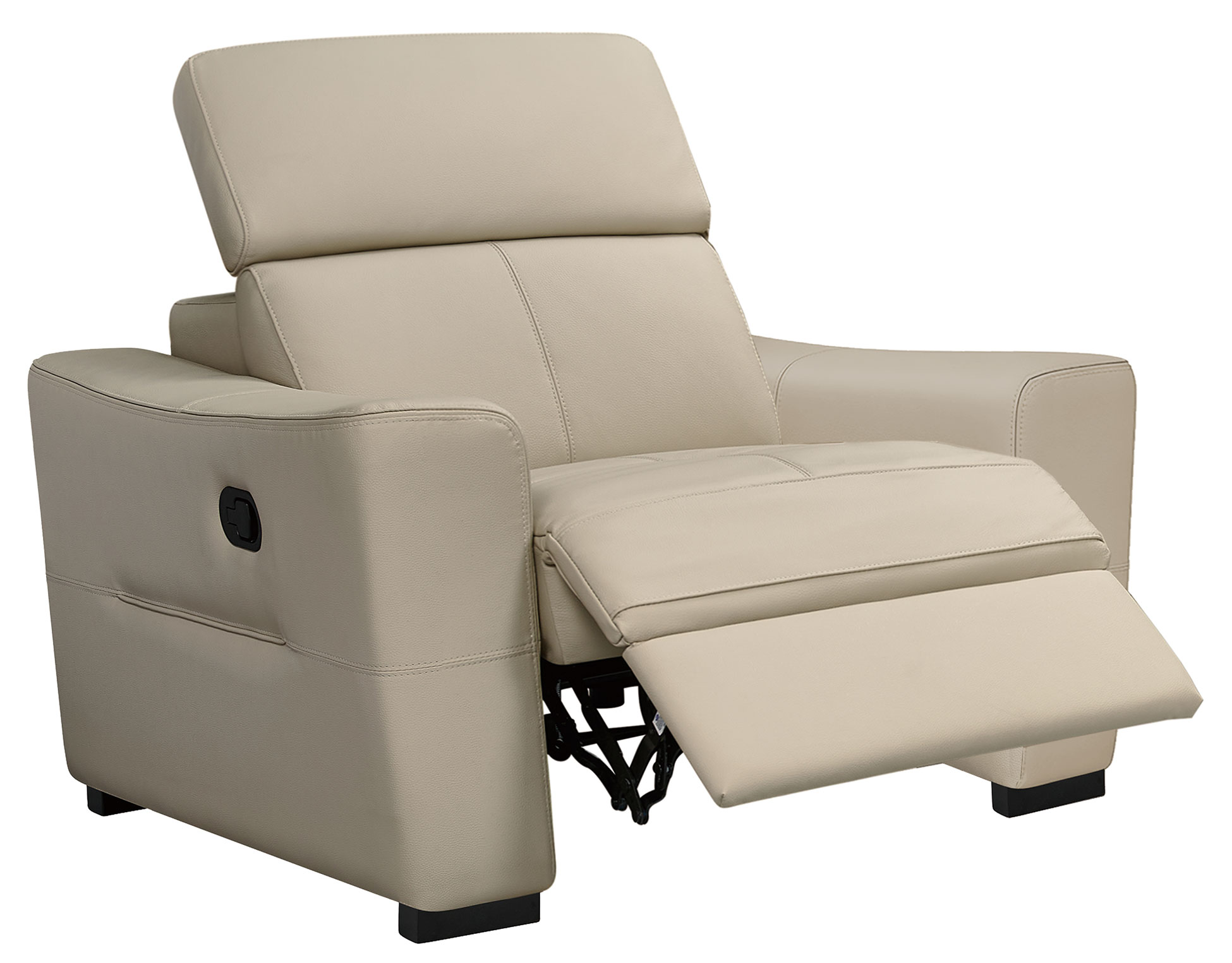 Living Room Furniture Reclining and Sliding Seats Sets 6021 Cream Armchair w/ manual recliner