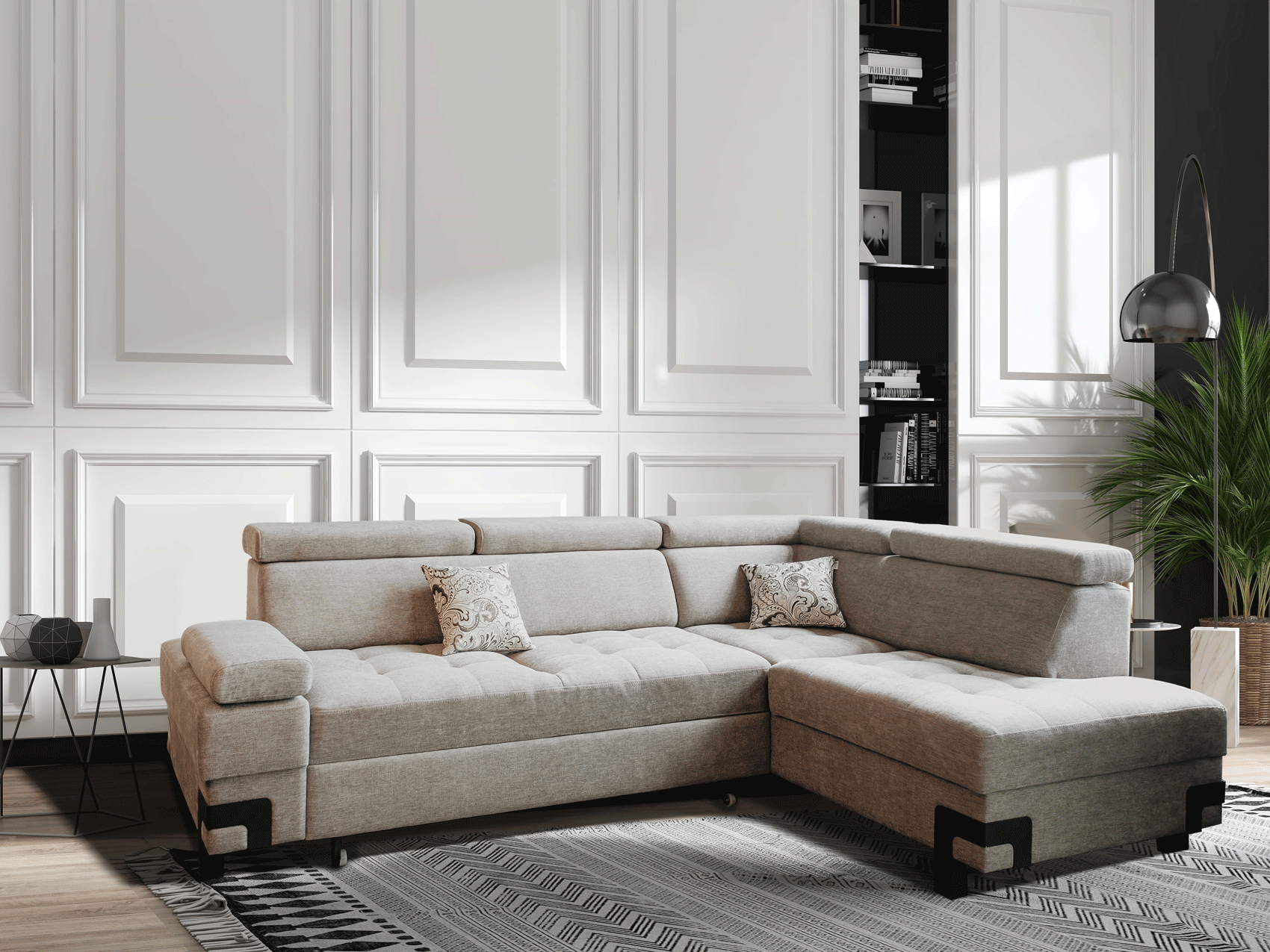 Living Room Furniture Sectionals with Sleepers Garda Sectional w/ Bed and Storage