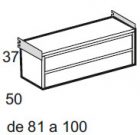 Wall-mounted drawer unit with 2 drawers 100